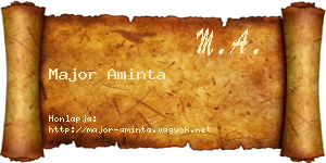 Major Aminta névjegykártya